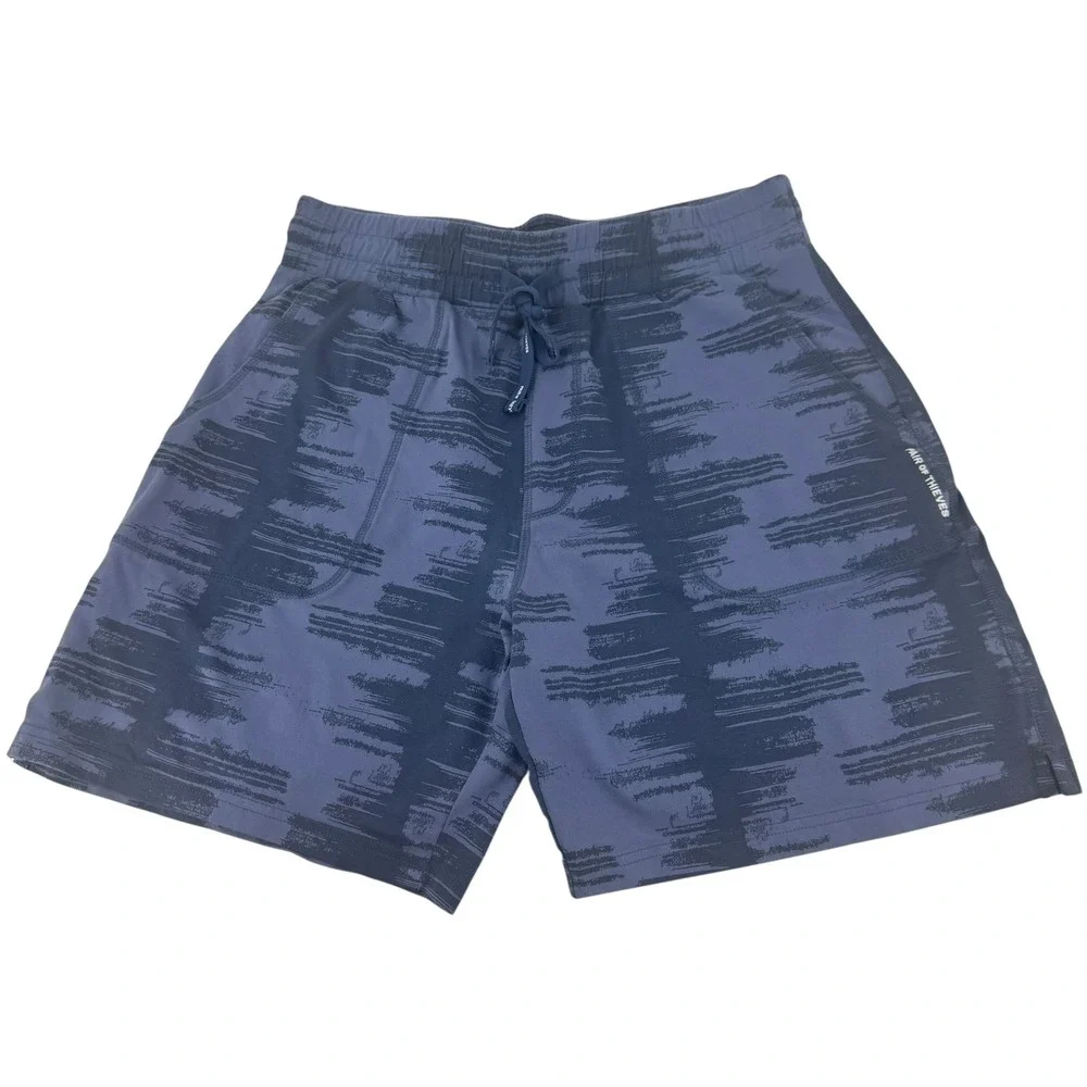 Pair of Thieves Mens Blue Abstract Brushstroke Lounge Athletic Shorts Sz Small - Picture 4 of 11